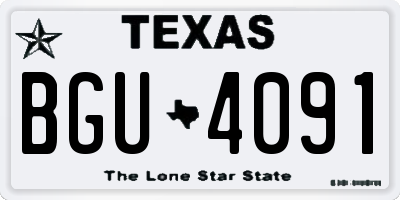TX license plate BGU4091