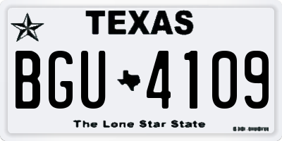 TX license plate BGU4109