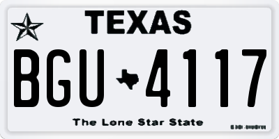 TX license plate BGU4117