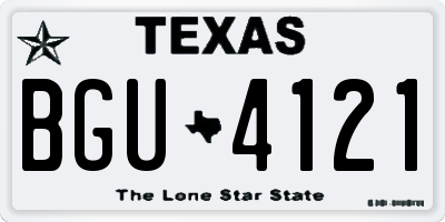 TX license plate BGU4121