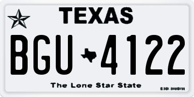 TX license plate BGU4122
