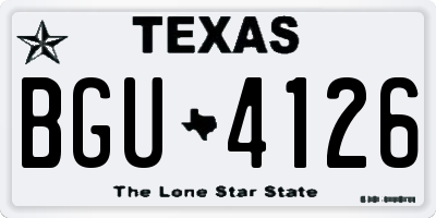 TX license plate BGU4126