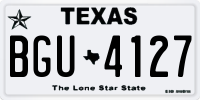 TX license plate BGU4127