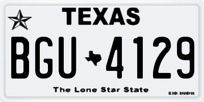 TX license plate BGU4129