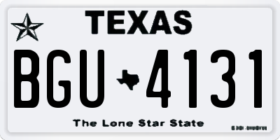 TX license plate BGU4131