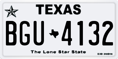 TX license plate BGU4132