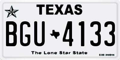 TX license plate BGU4133