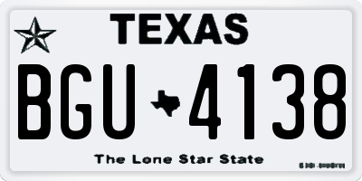 TX license plate BGU4138