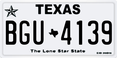 TX license plate BGU4139