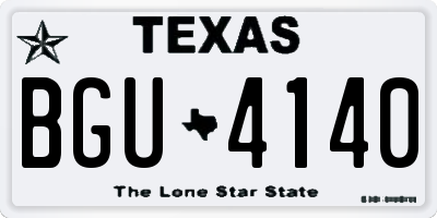 TX license plate BGU4140