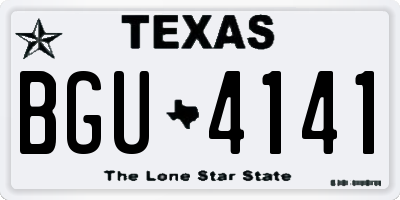 TX license plate BGU4141