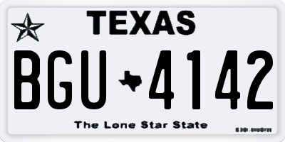 TX license plate BGU4142