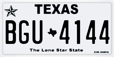 TX license plate BGU4144