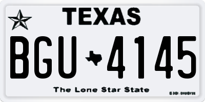 TX license plate BGU4145