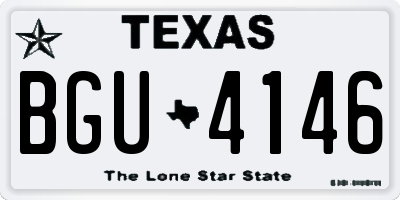 TX license plate BGU4146