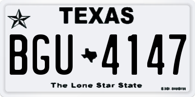 TX license plate BGU4147