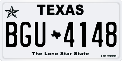 TX license plate BGU4148
