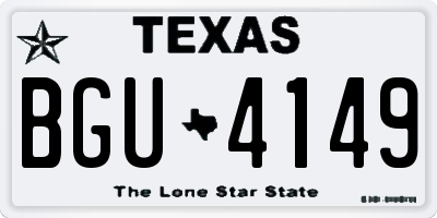 TX license plate BGU4149