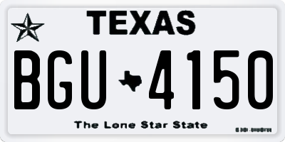 TX license plate BGU4150