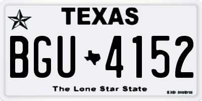 TX license plate BGU4152