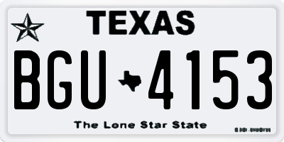 TX license plate BGU4153