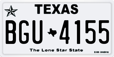 TX license plate BGU4155