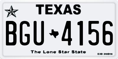 TX license plate BGU4156