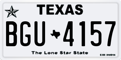TX license plate BGU4157