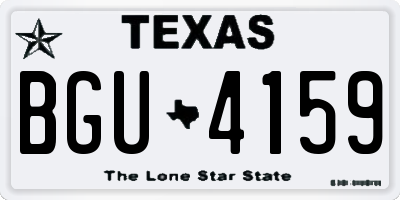 TX license plate BGU4159