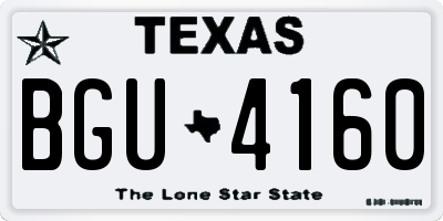 TX license plate BGU4160