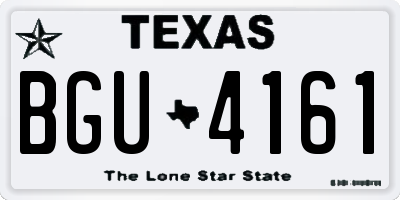 TX license plate BGU4161