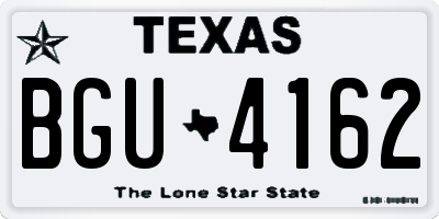 TX license plate BGU4162