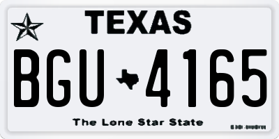 TX license plate BGU4165