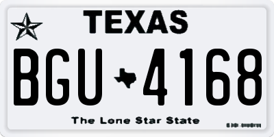 TX license plate BGU4168