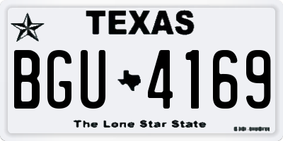 TX license plate BGU4169