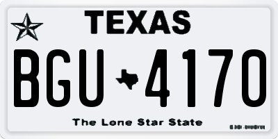TX license plate BGU4170