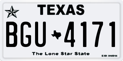 TX license plate BGU4171