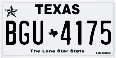 TX license plate BGU4175