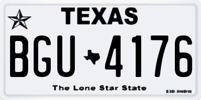 TX license plate BGU4176