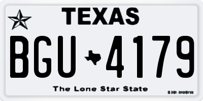 TX license plate BGU4179