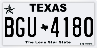 TX license plate BGU4180