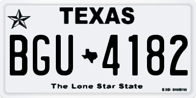 TX license plate BGU4182
