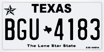 TX license plate BGU4183