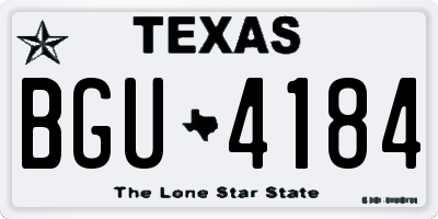 TX license plate BGU4184