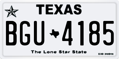 TX license plate BGU4185