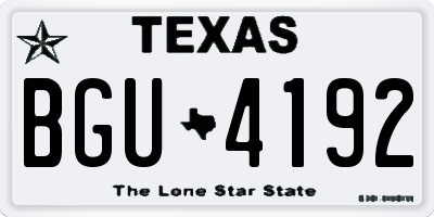 TX license plate BGU4192