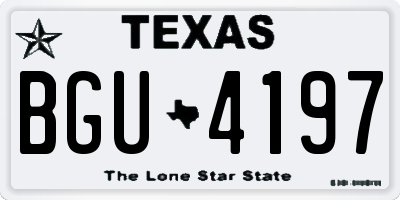 TX license plate BGU4197