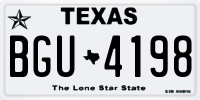 TX license plate BGU4198