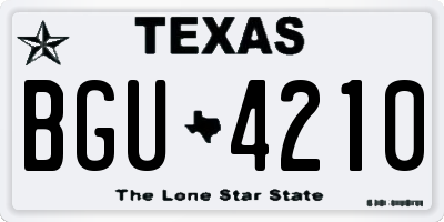 TX license plate BGU4210