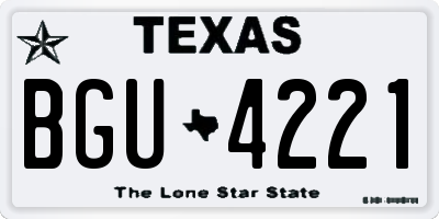 TX license plate BGU4221